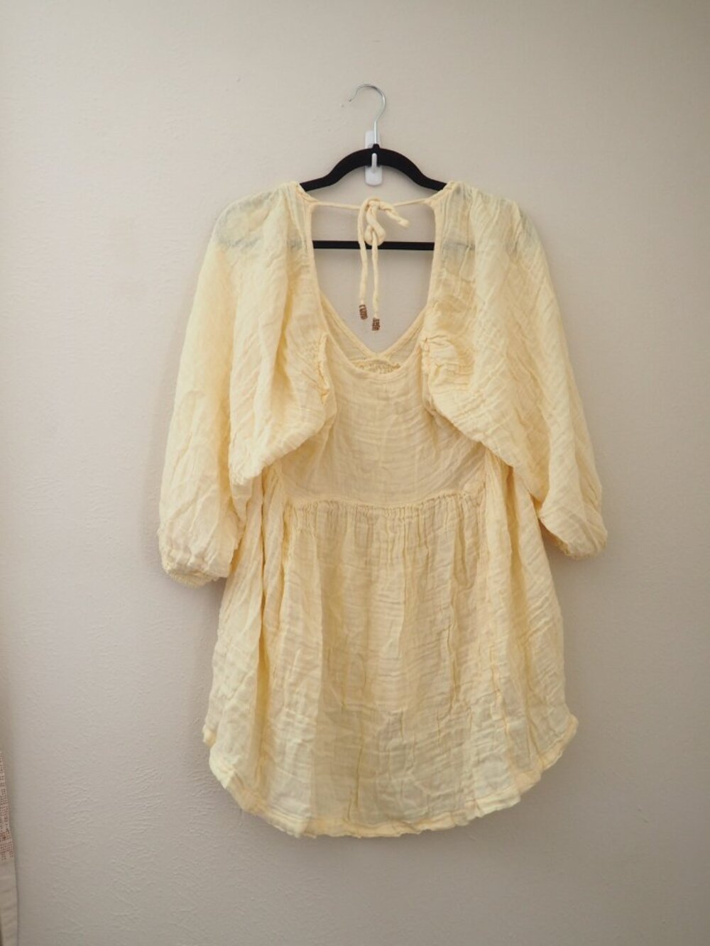 Free People Lemonilla Yellow Adler ¾ Sleeve Tunic Dress sz S - Picture 10 of 11